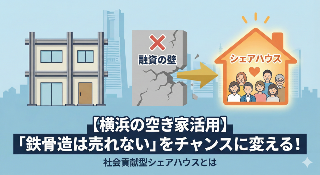 【横浜の空き家活用】「鉄骨造は売れない」をチャンスに変える！融資の壁を突破する社会貢献型シェアハウスとは