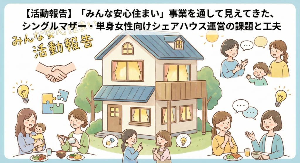 【活動報告】「みんな安心住まい」事業を通して見えてきた、シングルマザー・単身女性向けシェアハウス運営の課題と工夫